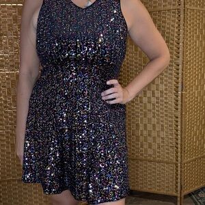Zunie Multicolor Sequin Mini Dress